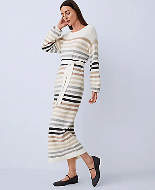 Ann Taylor Weekend Striped Midi Sweater Dress made by Ann Taylor