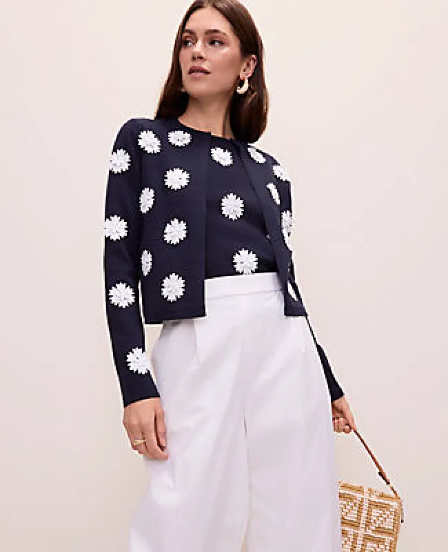 Ann Taylor Petite Floral Appliqué Cardigan made by Ann Taylor