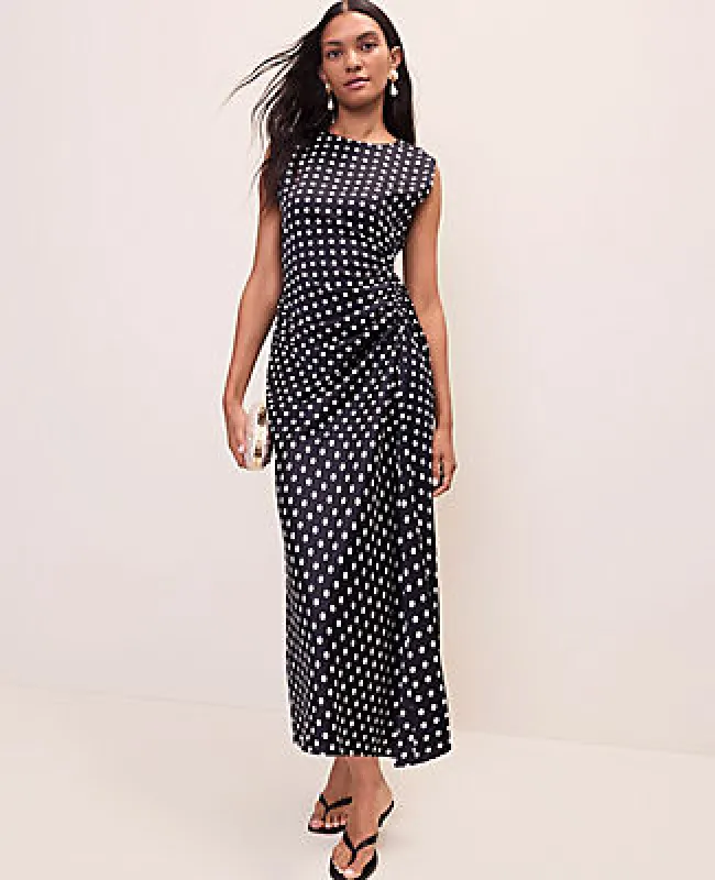 Ann Taylor Petite Polka Dot Maxi Dress in Satin made by Ann Taylor