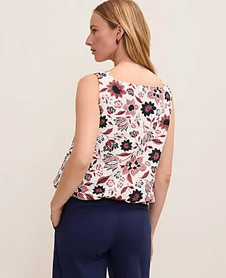 Ann Taylor Petite Weekend Floral Tank Top in Linen Blend sold by Ann Taylor product image thumbnail 2
