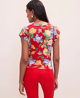 Ann Taylor Floral Tie Waist Tee sold by Ann Taylor product image thumbnail 2