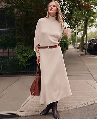 Ann Taylor Weekend Ribbed Turtleneck Sweater Dress sold by Ann Taylor