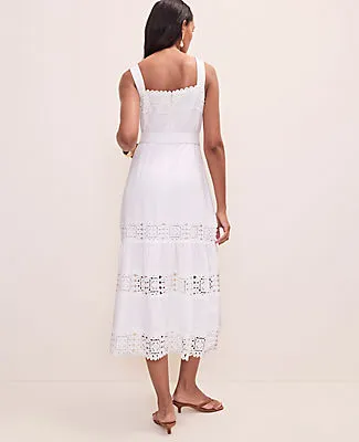 Ann Taylor Petite Tiered Midi Dress in Linen Blend sold by Ann Taylor product image thumbnail 2
