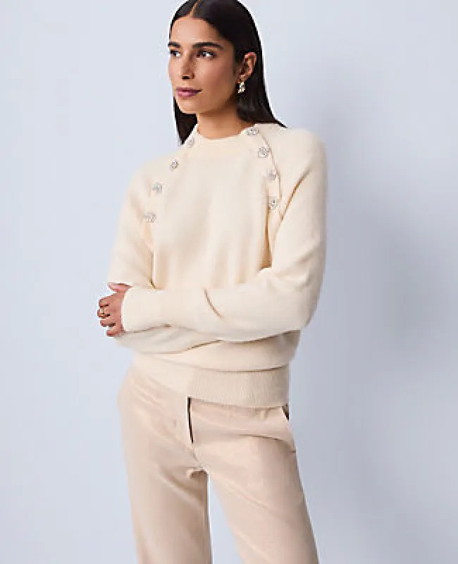 Ann Taylor Embellished Mock Neck Sweater made by Ann Taylor