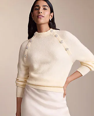 Ann Taylor Embellished Mock Neck Sweater sold by Ann Taylor product image thumbnail 3
