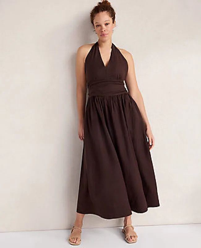 Ann Taylor Haven Well Within Linen Halter Maxi Dress made by Ann Taylor
