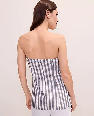 Ann Taylor Striped Strapless Top in Linen Blend sold by Ann Taylor product image thumbnail 2