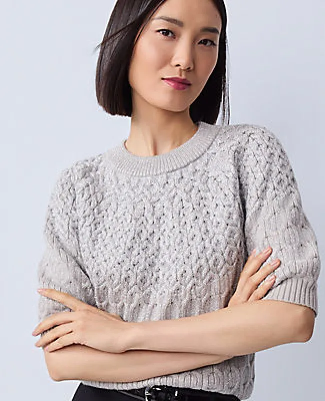 Ann Taylor Shimmer Cable Sweater Tee made by Ann Taylor