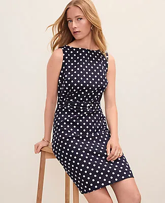 Ann Taylor The Belted Shift Dress in Polka Dot sold by Ann Taylor
