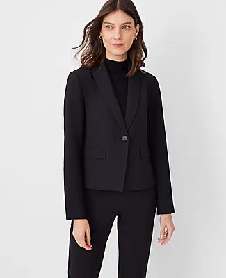 Ann Taylor The Shorter Single Button Blazer in Fluid Crepe sold by Ann Taylor product image thumbnail 2
