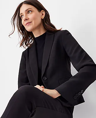 Ann Taylor The Shorter Single Button Blazer in Fluid Crepe sold by Ann Taylor product image thumbnail 4