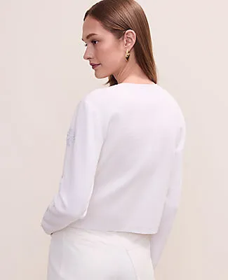 Ann Taylor Floral Appliqué Cardigan sold by Ann Taylor product image thumbnail 2