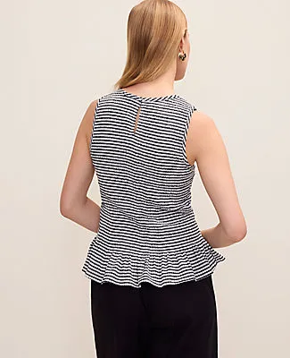 Ann Taylor Gingham Smocked Peplum Tank sold by Ann Taylor product image thumbnail 2
