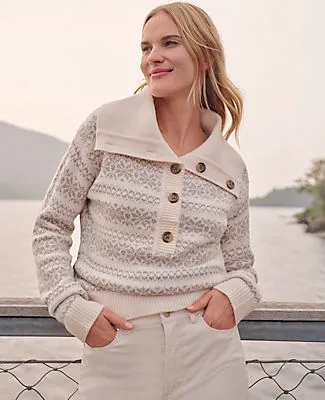 Ann Taylor Weekend Fair Isle Polo Sweater sold by Ann Taylor product image thumbnail 5