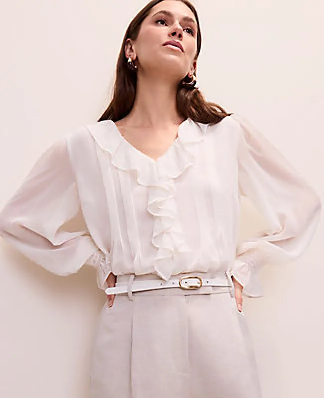 Ann Taylor Ruffle Trim Blouse made by Ann Taylor