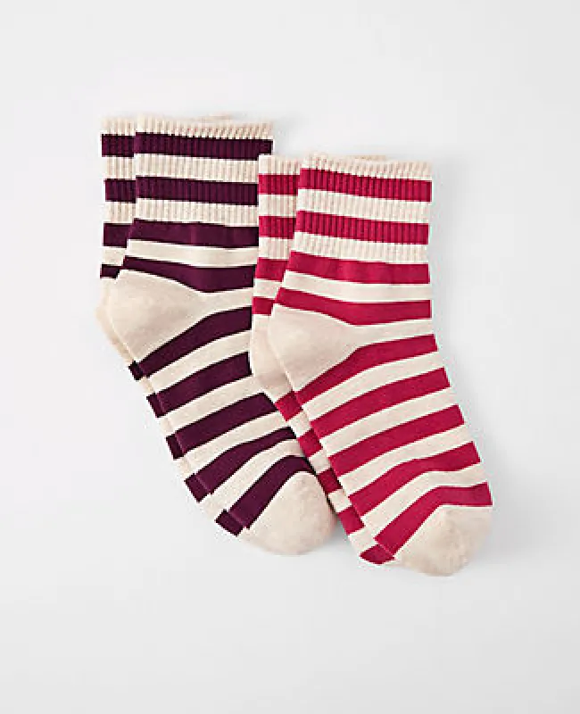 Ann Taylor Striped and Dotted Crew Sock Set made by Ann Taylor