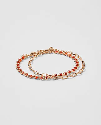 Ann Taylor Chain Link and Beaded Bracelet Set sold by Ann Taylor