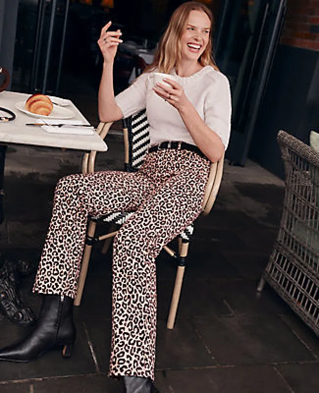 Ann Taylor Petite Weekend High Rise Corduroy Pant in Animal Print made by Ann Taylor