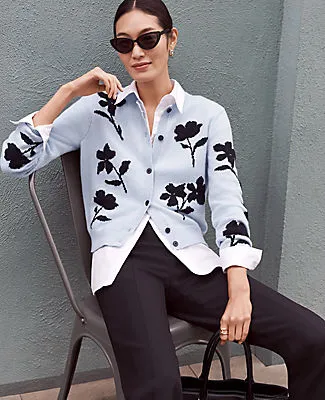 Ann Taylor Floral Jacquard Cardigan sold by Ann Taylor product image thumbnail 3