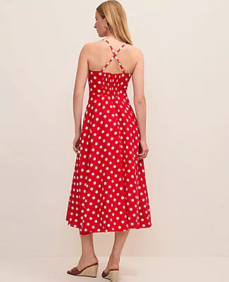 Ann Taylor Polka Dot Midi Dress in Linen Blend sold by Ann Taylor product image thumbnail 2