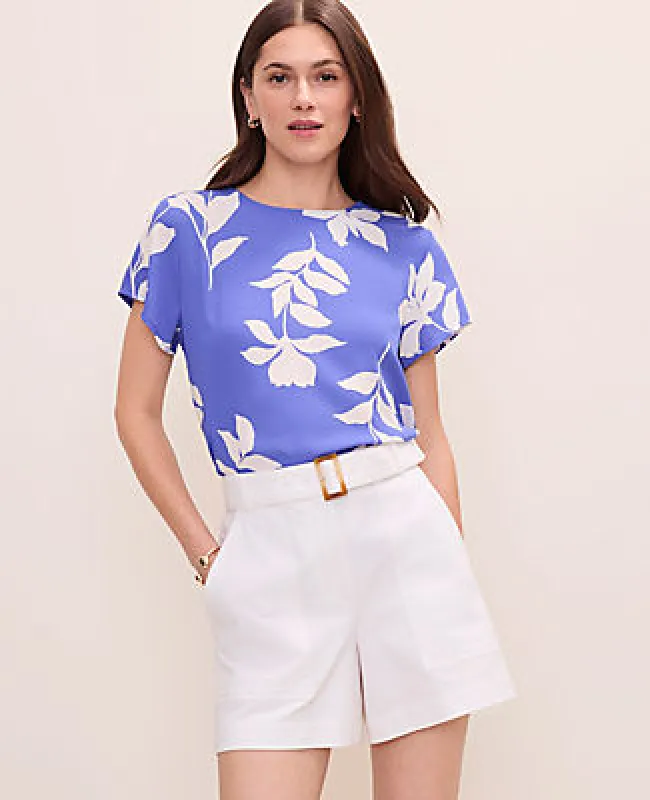 Ann Taylor Floral Crew Neck Tee made by Ann Taylor
