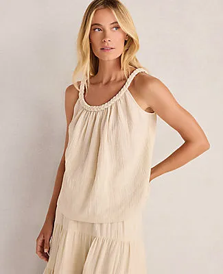 Ann Taylor Haven Well Within Organic Cotton Gauze Braided Top sold by Ann Taylor
