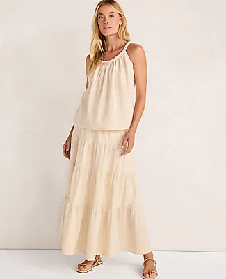 Ann Taylor Haven Well Within Organic Cotton Gauze Braided Top sold by Ann Taylor product image thumbnail 3