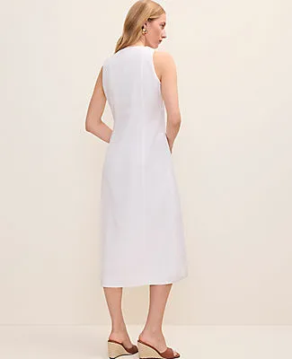 Ann Taylor Petite Button Midi Dress in Linen Blend sold by Ann Taylor product image thumbnail 2