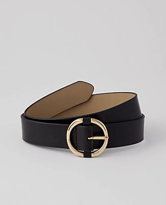 Ann Taylor Leather Round Buckle Belt made by Ann Taylor