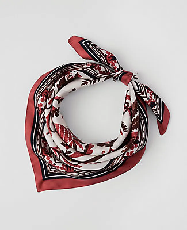Ann Taylor Palm Print Silk Scarf made by Ann Taylor