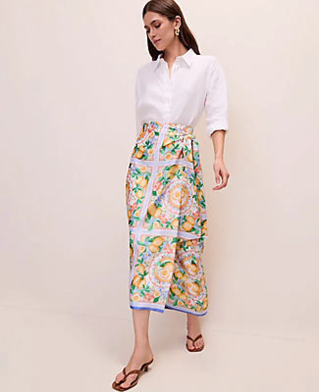 Ann Taylor Lemon Wrap Skirt in Satin made by Ann Taylor