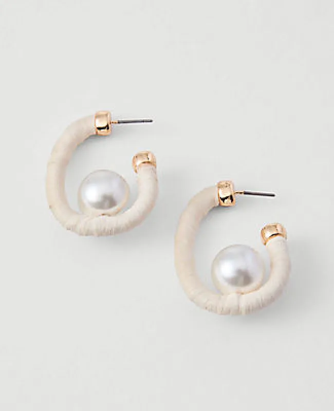 Ann Taylor Threaded Pearl Hoop Earrings made by Ann Taylor