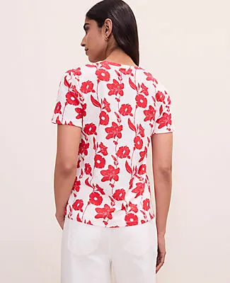 Ann Taylor Floral Crew Neck Tee sold by Ann Taylor product image thumbnail 2