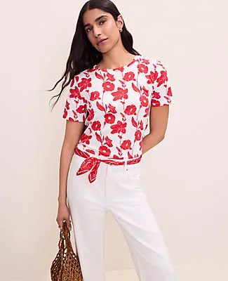 Ann Taylor Floral Crew Neck Tee sold by Ann Taylor product image thumbnail 3