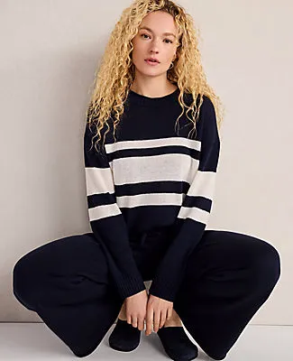 Ann Taylor Haven Well Within Cotton Linen Stripe Roll Neck Sweater sold by Ann Taylor product image thumbnail 2