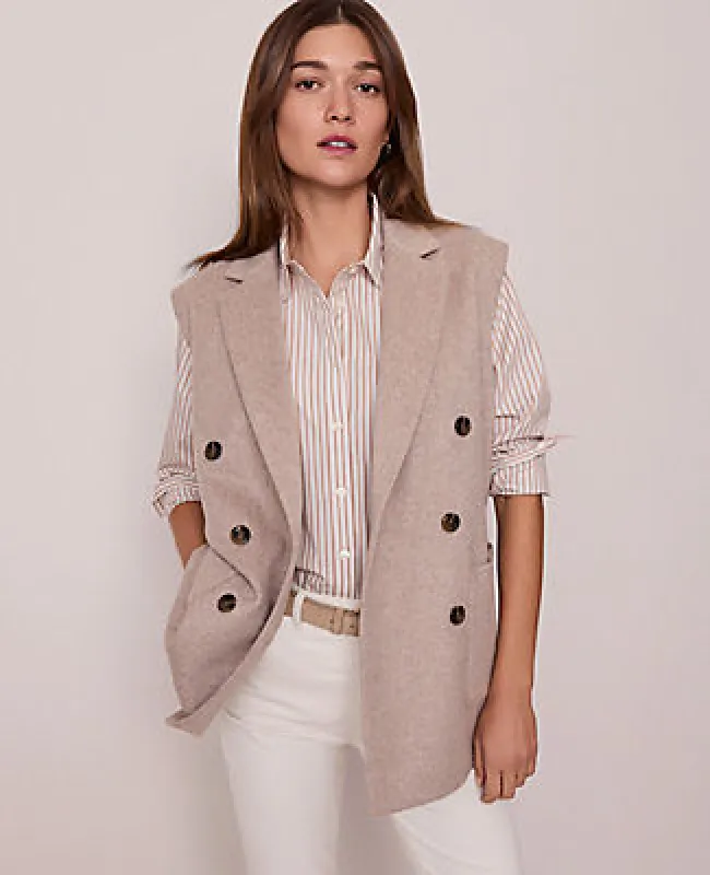Ann Taylor Petite Weekend Double Breasted Vest made by Ann Taylor