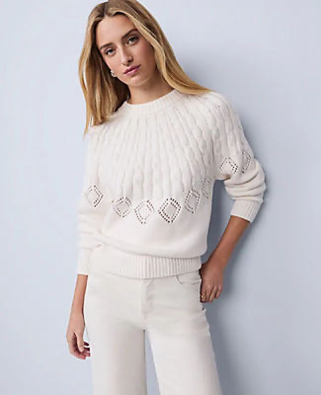 Ann Taylor Petite Weekend Mixed Stitch Sweater made by Ann Taylor