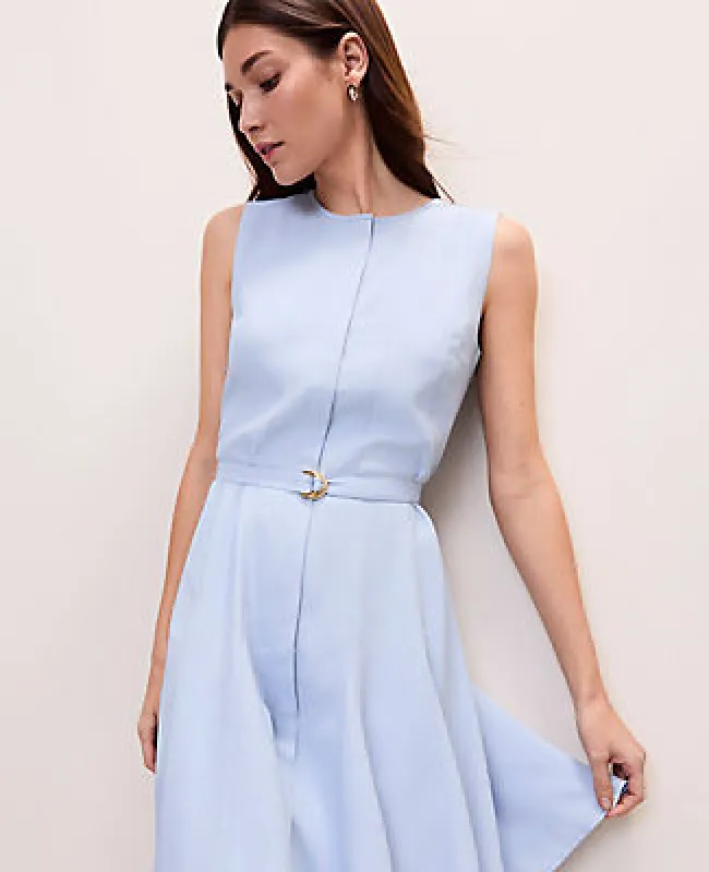 Ann Taylor Belted Crew Neck Flare Dress made by Ann Taylor