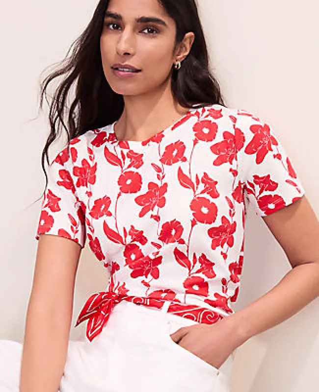 Ann Taylor Floral Crew Neck Tee made by Ann Taylor