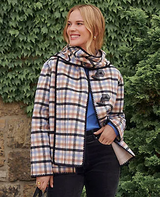 Ann Taylor Petite Weekend Plaid Scarf Coat sold by Ann Taylor product image thumbnail 3