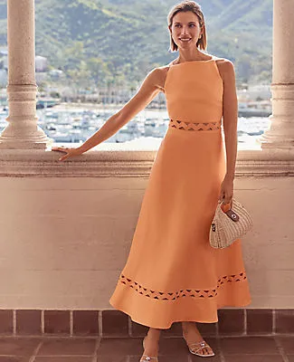 Ann Taylor Ric Rac Cutout Dress in Linen Blend sold by Ann Taylor product image thumbnail 3