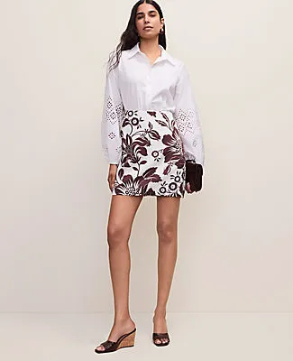 Ann Taylor Floral A-Line Skirt in Linen Blend sold by Ann Taylor product image thumbnail 2