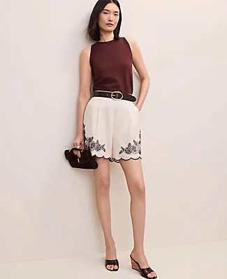 Ann Taylor The Embroidered Side Zip Short sold by Ann Taylor