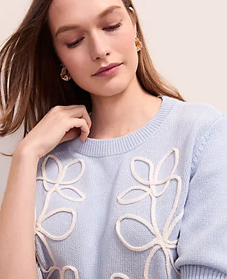 Ann Taylor Floral Appliqué Sweater Tee sold by Ann Taylor product image thumbnail 3