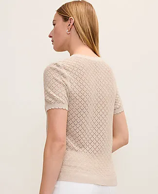 Ann Taylor Shimmer Pointelle Modern Sweater Tee sold by Ann Taylor product image thumbnail 2