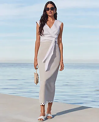 Ann Taylor Ric Rac Midi Skirt in Linen Blend sold by Ann Taylor product image thumbnail 4