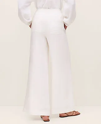 Ann Taylor The Easy Fit Wide-Leg Pant in Cotton Gauze sold by Ann Taylor product image thumbnail 3