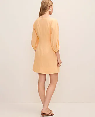 Ann Taylor Petite Pintucked Mini Dress in Linen Blend sold by Ann Taylor product image thumbnail 2