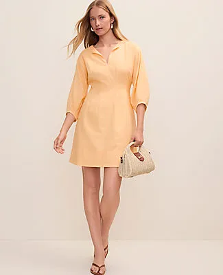 Ann Taylor Petite Pintucked Mini Dress in Linen Blend sold by Ann Taylor product image thumbnail 3
