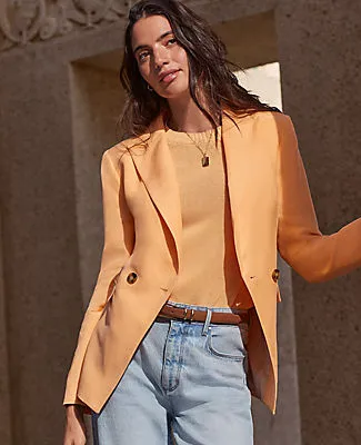 Ann Taylor The Cutaway Blazer in Linen Blend sold by Ann Taylor product image thumbnail 4